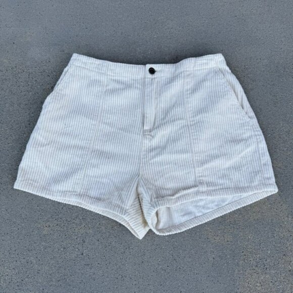 RVCA Women Cream Corduroy 100% Cotton Shorts Size Large - Picture 1 of 7